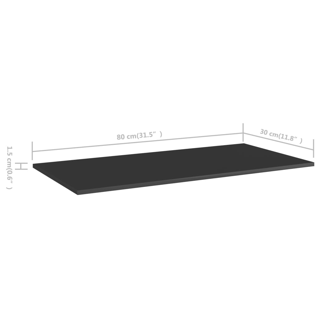 Wandschappen 4 st 80x30x1,5 cm spaanplaat hoogglans zwart is nu te koop bij PeponiXL, paradijselijk wonen!