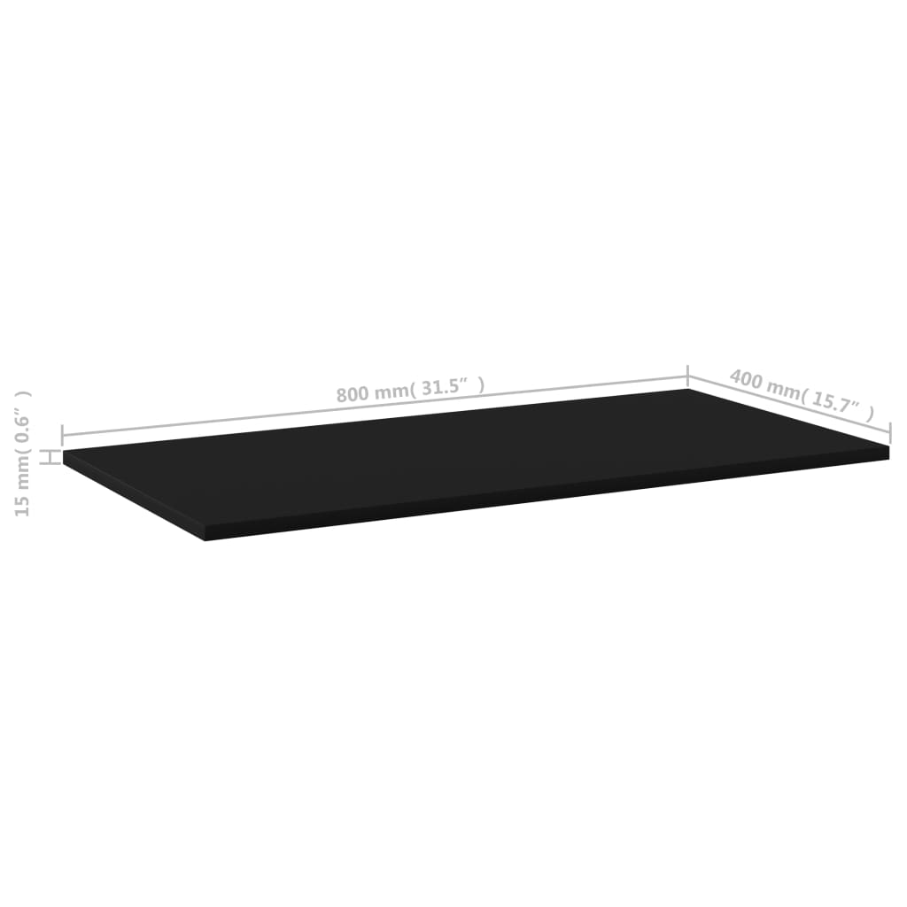 Wandschappen 4 st 80x40x1,5 cm spaanplaat zwart is nu te koop bij PeponiXL, paradijselijk wonen!