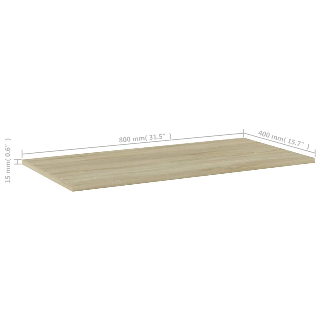 Wandschappen 4 st 80x40x1,5 cm spaanplaat sonoma eikenkleurig is nu te koop bij PeponiXL, paradijselijk wonen!