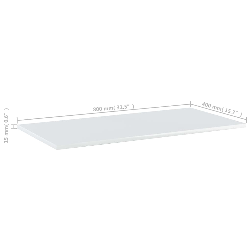 Wandschappen 8 st 80x40x1,5 cm spaanplaat hoogglans wit is nu te koop bij PeponiXL, paradijselijk wonen!