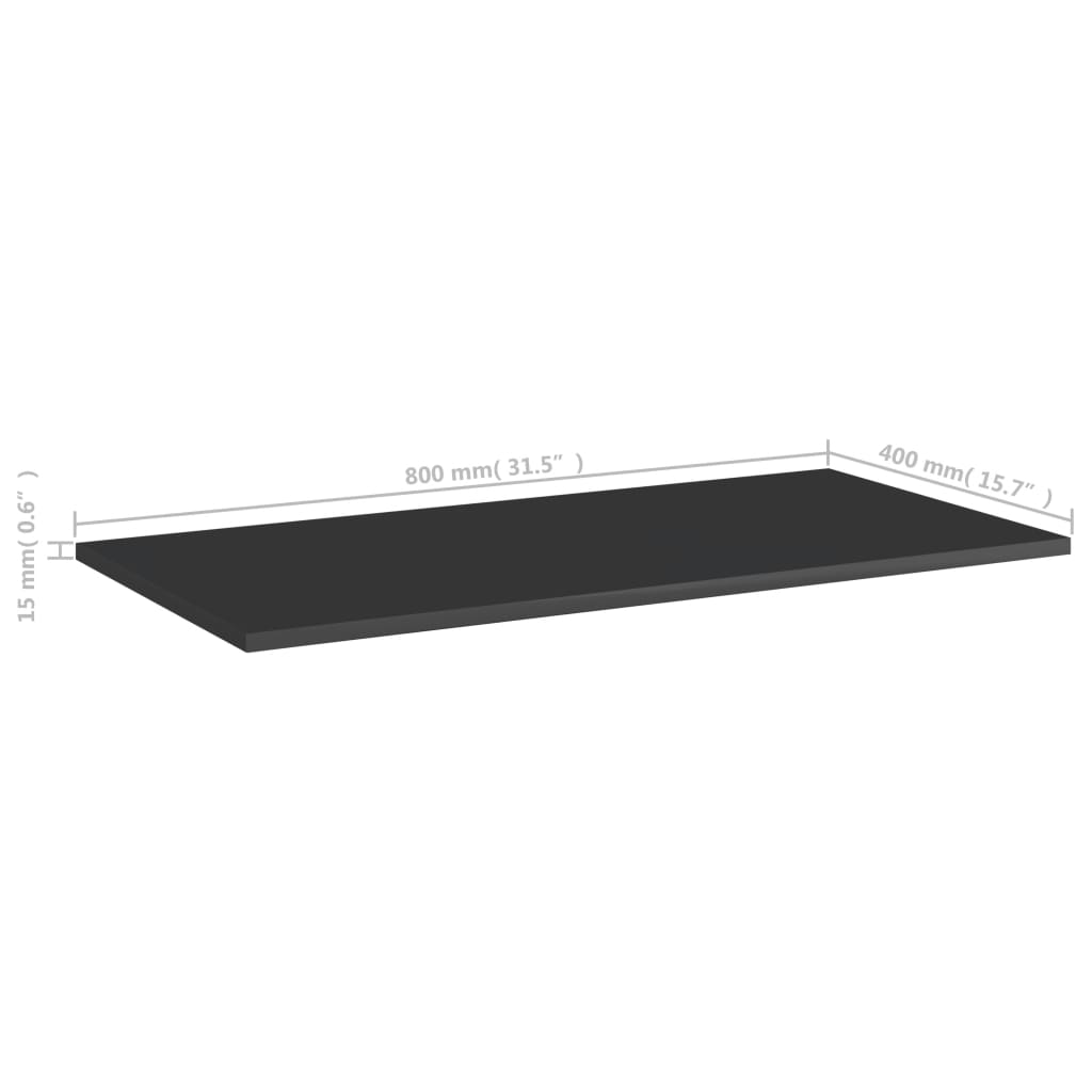 Wandschappen 4 st 80x40x1,5 cm spaanplaat hoogglans zwart is nu te koop bij PeponiXL, paradijselijk wonen!