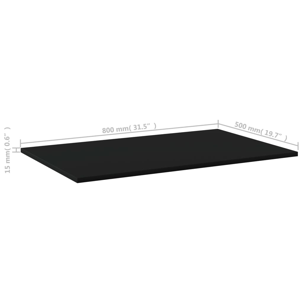 Wandschappen 4 st 80x50x1,5 cm spaanplaat zwart is nu te koop bij PeponiXL, paradijselijk wonen!