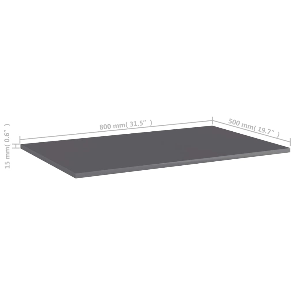 Wandschappen 4 st 80x50x1,5 cm spaanplaat hoogglans grijs is nu te koop bij PeponiXL, paradijselijk wonen!