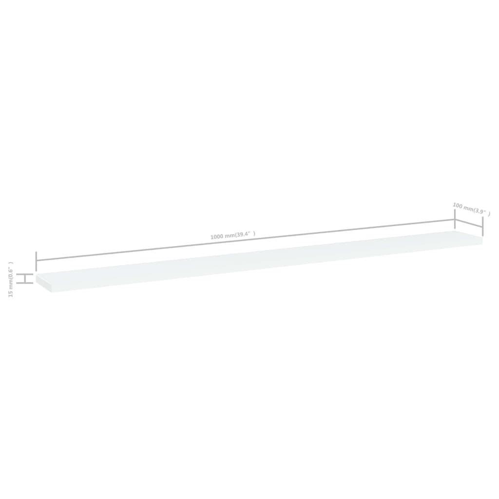 Wandschappen 4 st 100x10x1,5 cm spaanplaat wit is nu te koop bij PeponiXL, paradijselijk wonen!