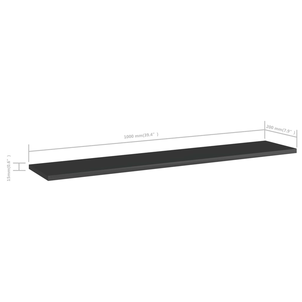 Wandschappen 4 st 100x20x1,5 cm spaanplaat hoogglans zwart is nu te koop bij PeponiXL, paradijselijk wonen!
