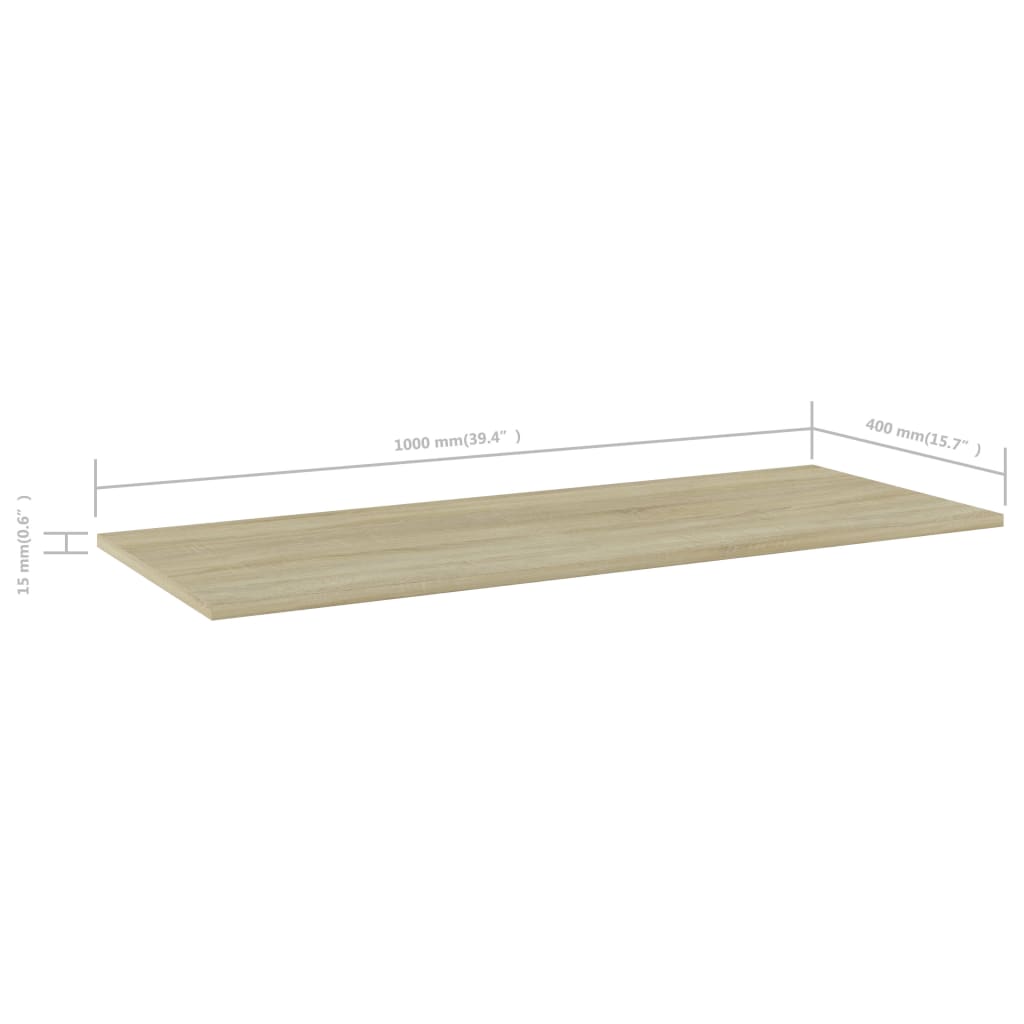 Wandschappen 4 st 100x40x1,5 cm spaanplaat sonoma eikenkleurig is nu te koop bij PeponiXL, paradijselijk wonen!