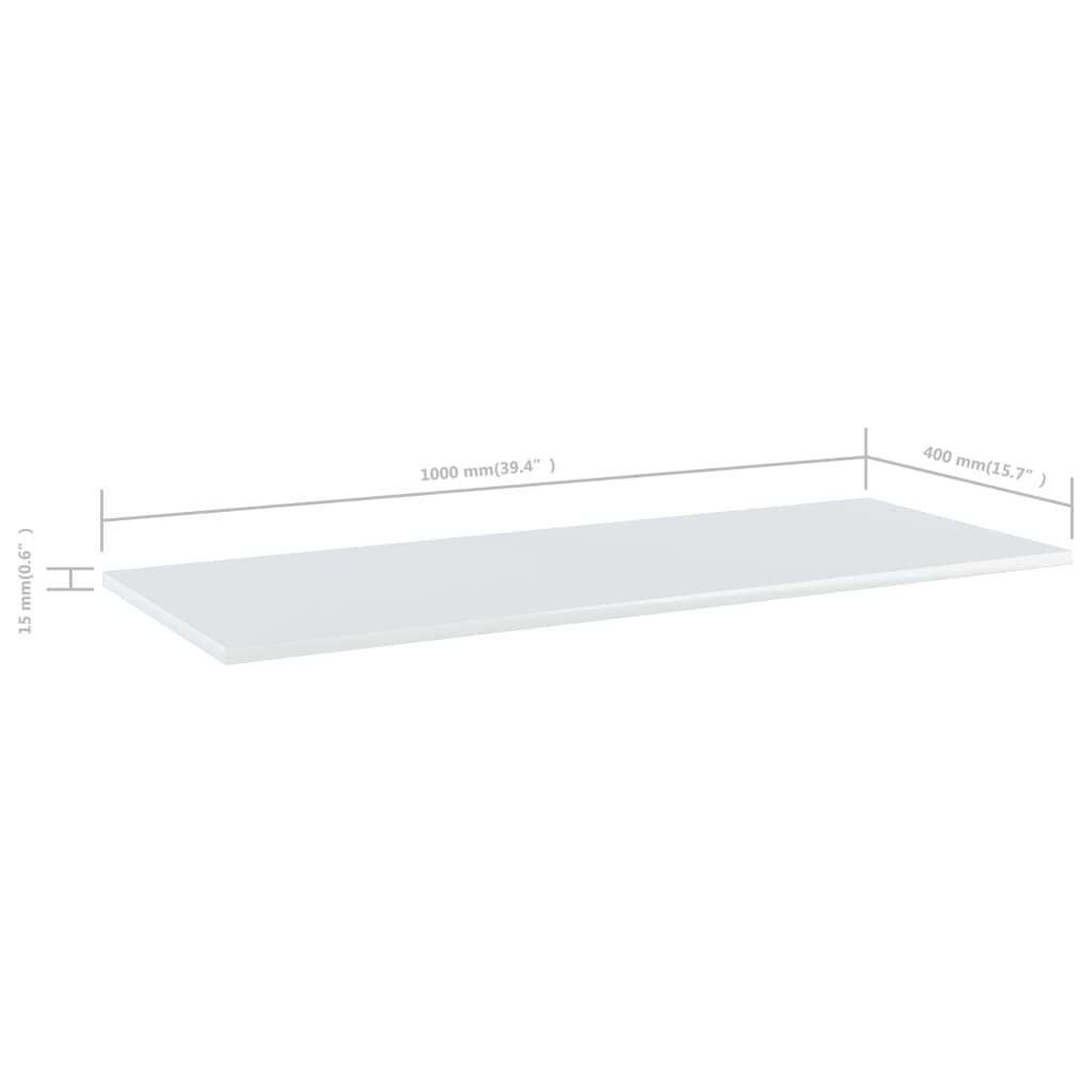 Wandschappen 4 st 100x40x1,5 cm bewerkt hout hoogglans wit is nu te koop bij PeponiXL, paradijselijk wonen!