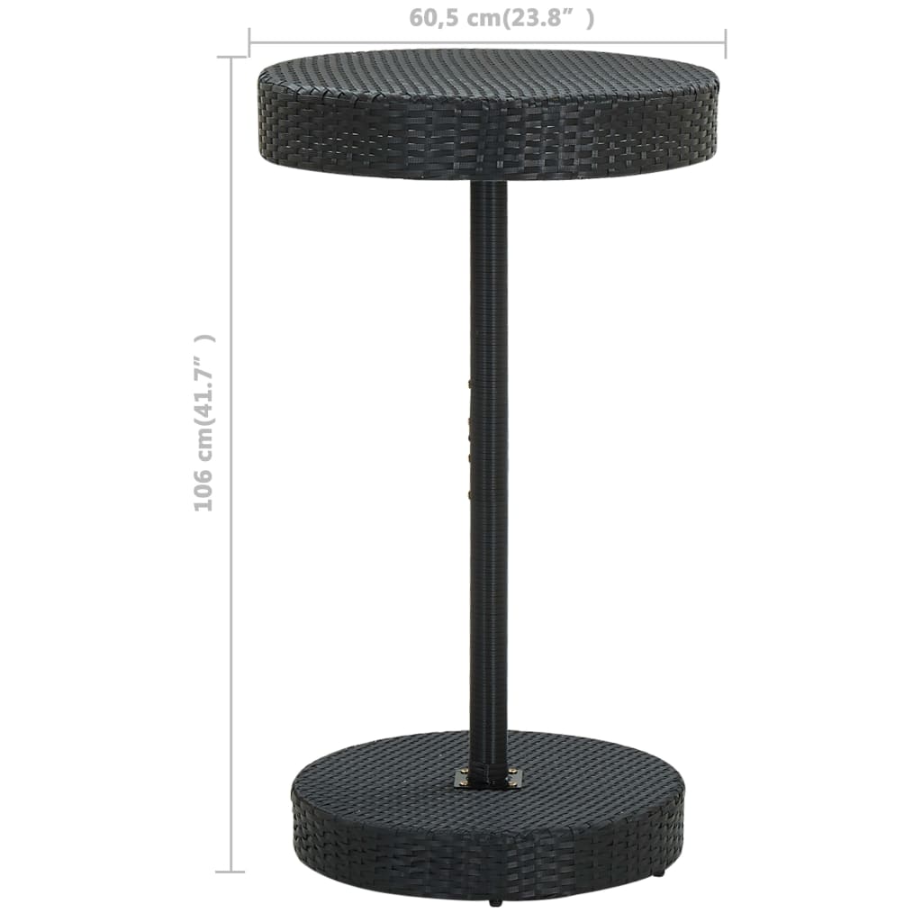 3-delige Tuinbarset met kussens poly rattan zwart is nu te koop bij PeponiXL, paradijselijk wonen!