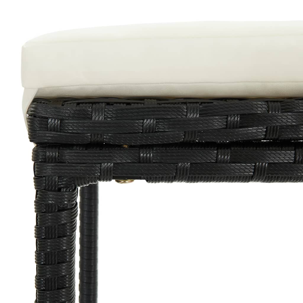 3-delige Tuinbarset met kussens poly rattan zwart is nu te koop bij PeponiXL, paradijselijk wonen!