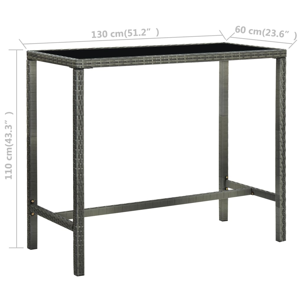 7-delige Tuinbarset poly rattan grijs is nu te koop bij PeponiXL, paradijselijk wonen!