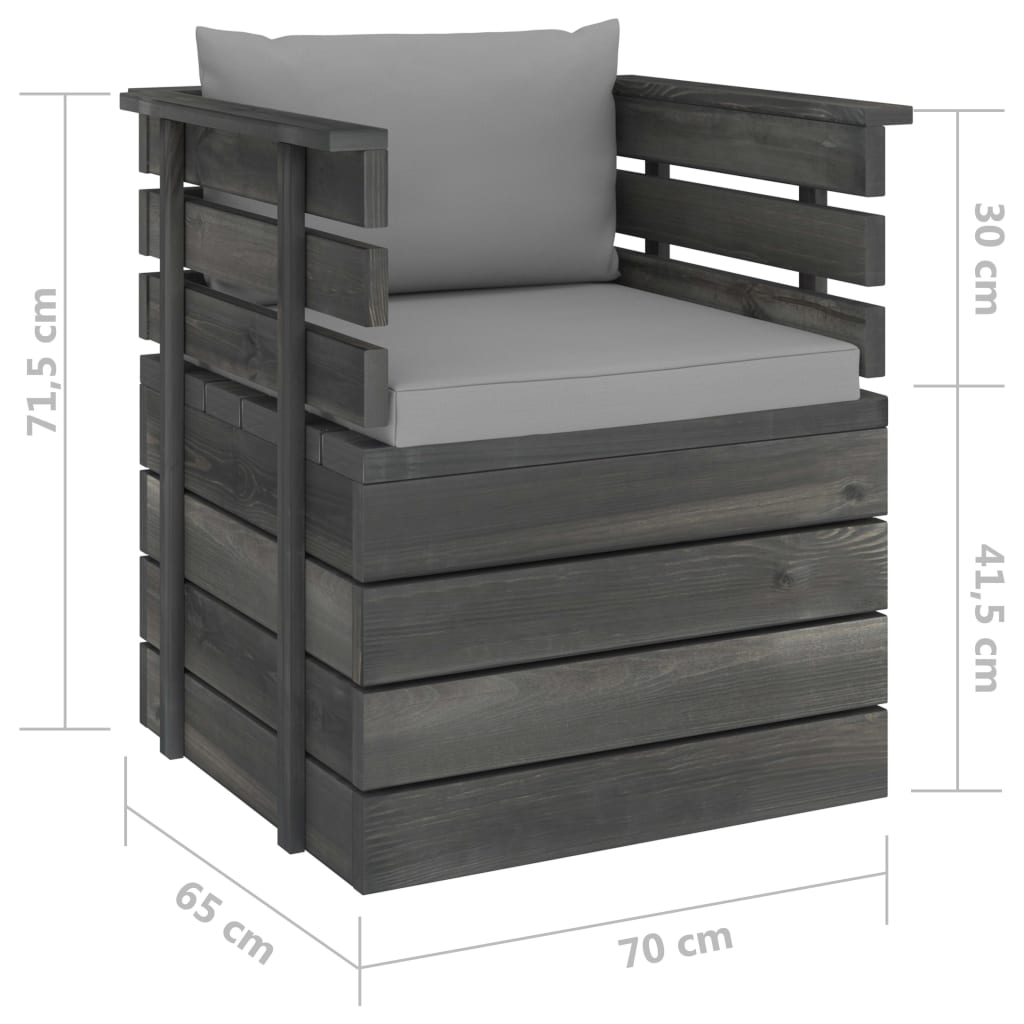 Tuinfauteuil met kussens pallet grenenhout is nu te koop bij PeponiXL, paradijselijk wonen!