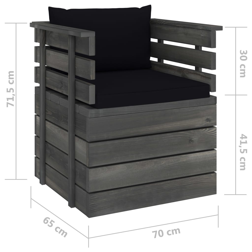 Tuinfauteuil met kussens pallet grenenhout is nu te koop bij PeponiXL, paradijselijk wonen!