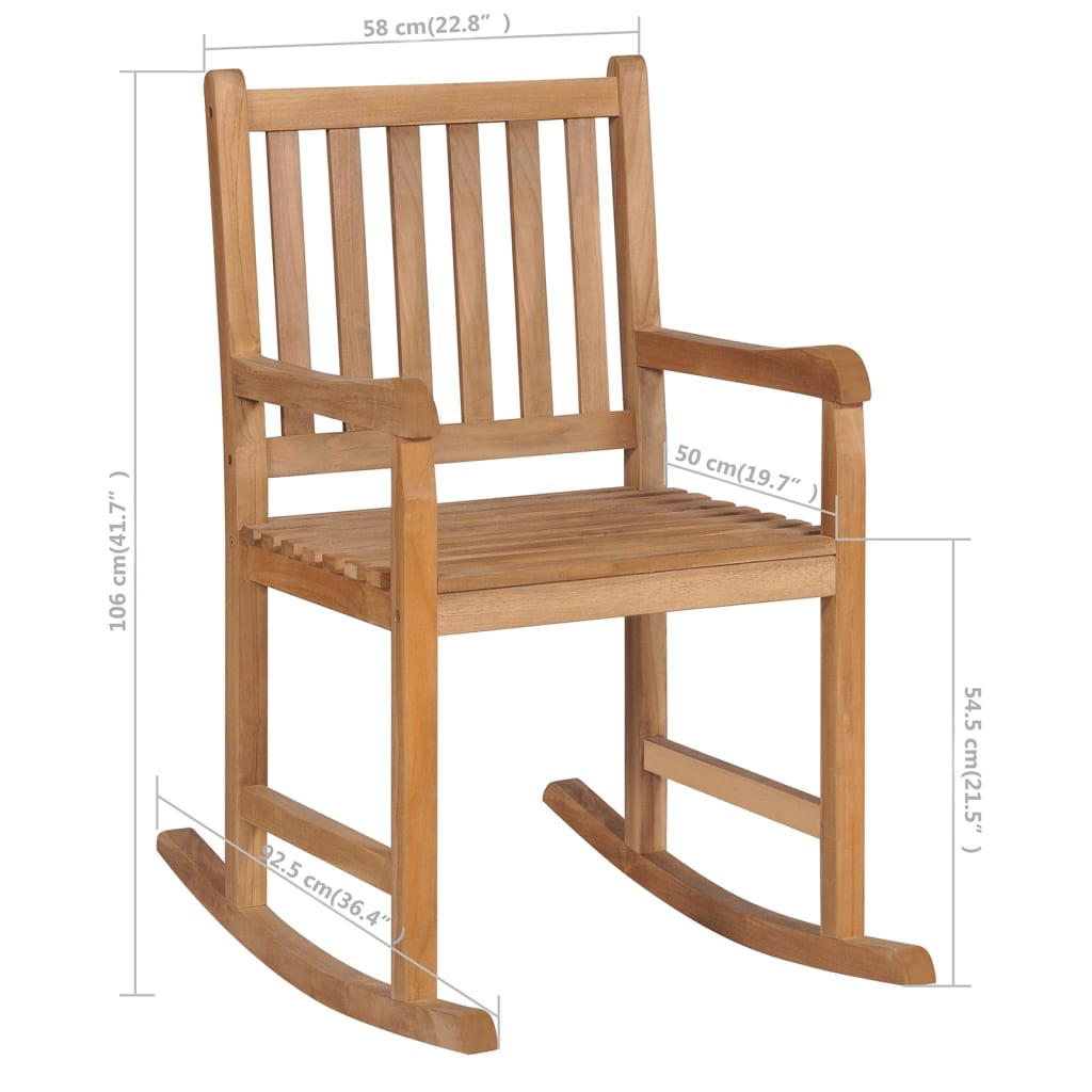 Schommelstoel met taupe kussen massief teakhout is nu te koop bij PeponiXL, paradijselijk wonen!