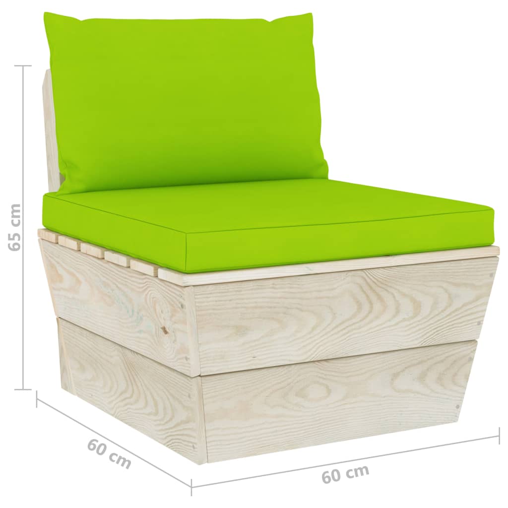 6-delige Loungeset met kussens pallet vurenhout
