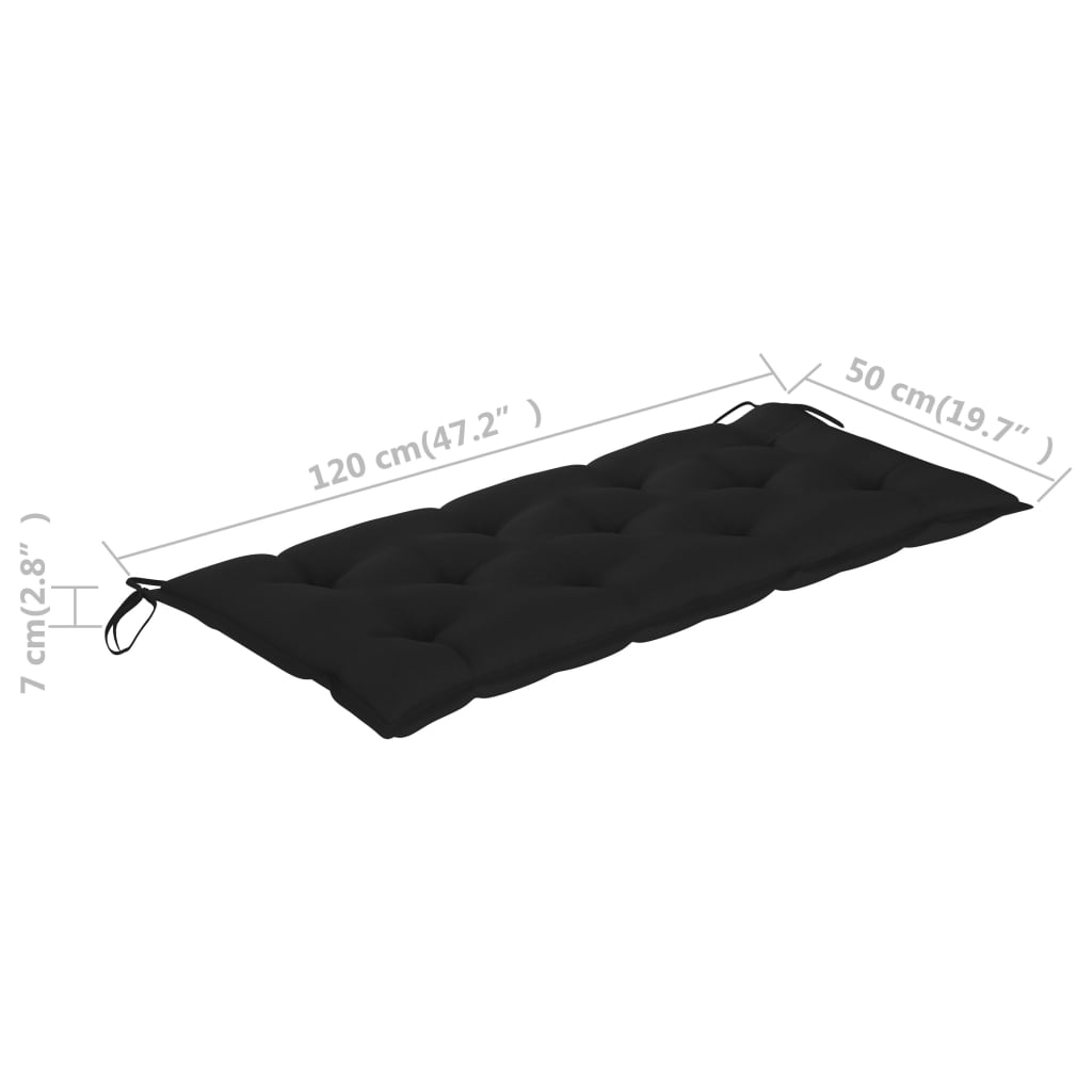 Tuinbank met kussen 120 cm massief acaciahout is nu te koop bij PeponiXL, paradijselijk wonen!