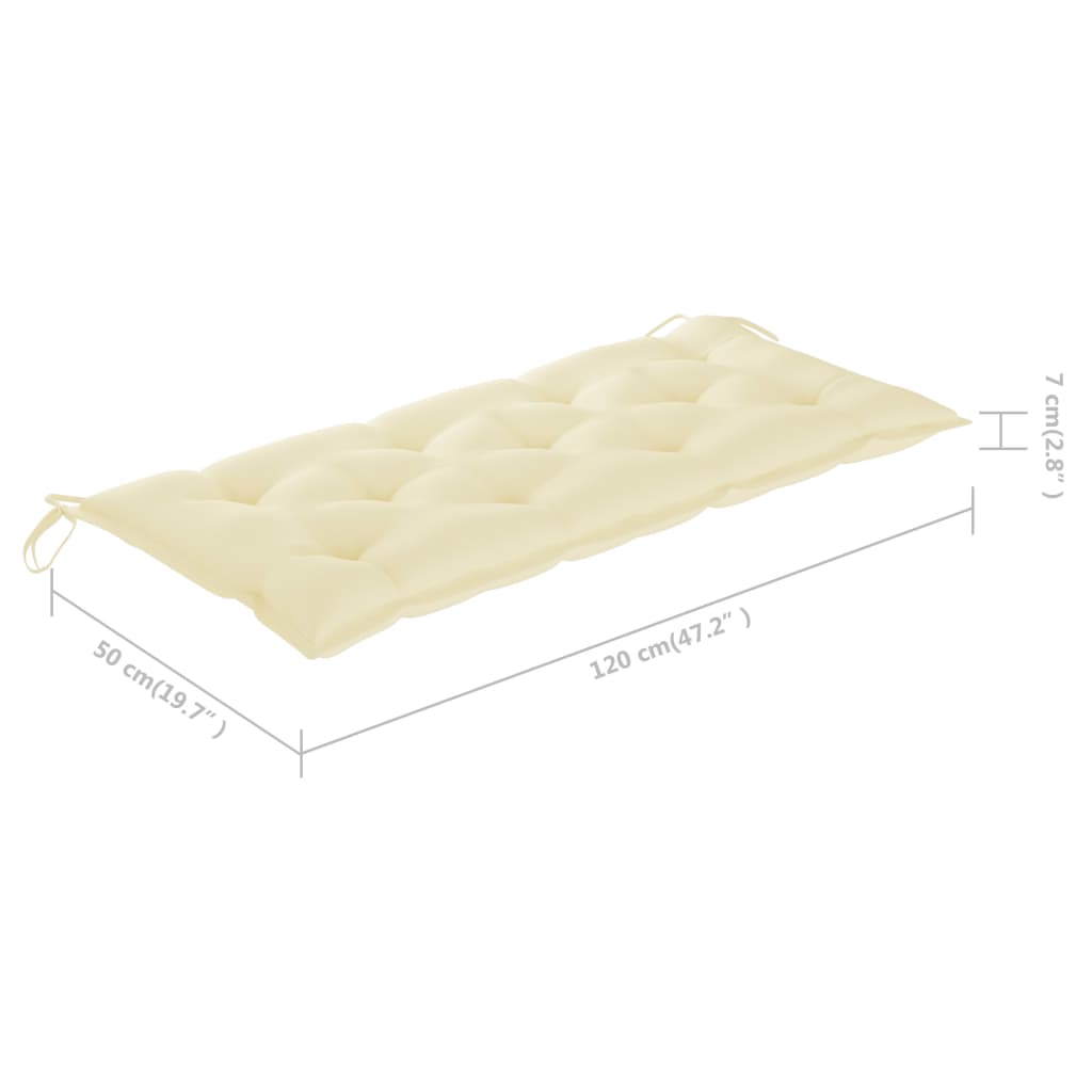 Tuinbank inklapbaar met kussen 118 cm bamboe is nu te koop bij PeponiXL, paradijselijk wonen!