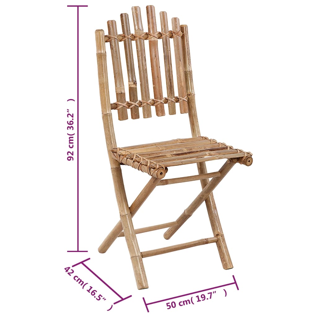 Tuinstoelen 2 st inklapbaar met kussens bamboe is nu te koop bij PeponiXL, paradijselijk wonen!