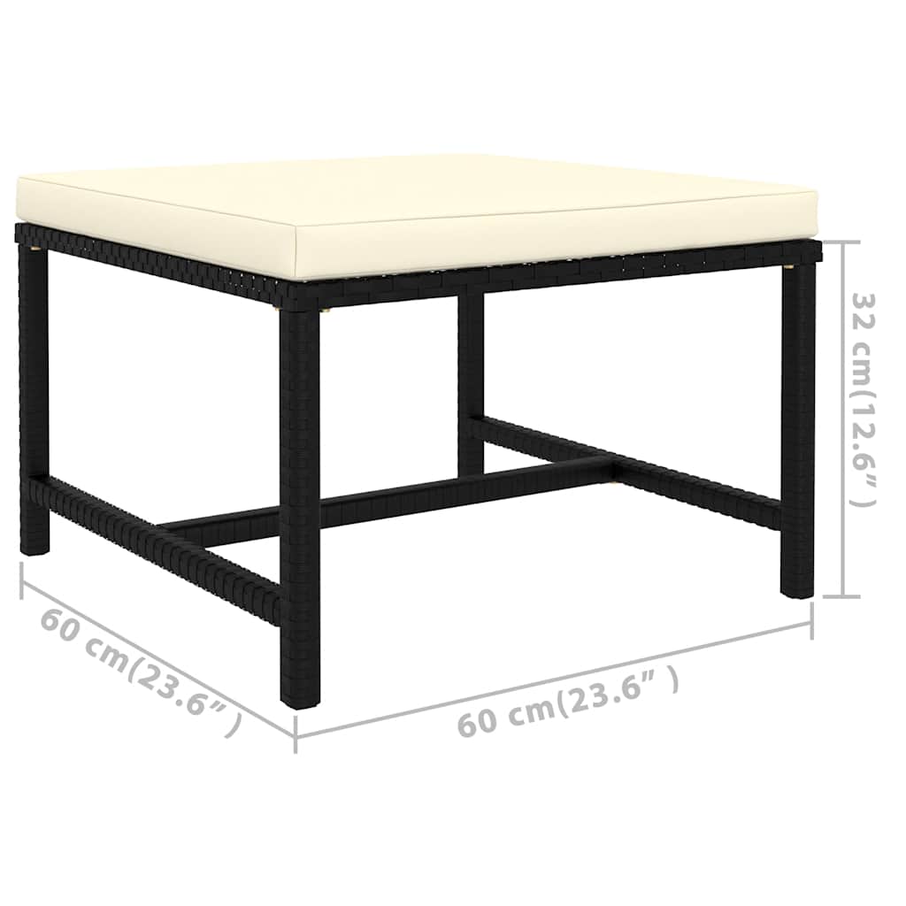 6-delige Loungeset met kussens poly rattan zwart is nu te koop bij PeponiXL, paradijselijk wonen!