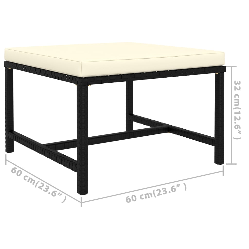 6-delige Loungeset met kussens poly rattan zwart is nu te koop bij PeponiXL, paradijselijk wonen!