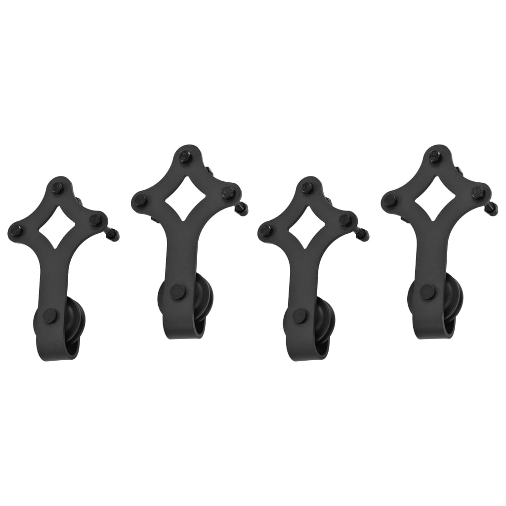 Beslagsets voor schuifdeur 2 st 183 cm staal zwart is nu te koop bij PeponiXL, paradijselijk wonen!