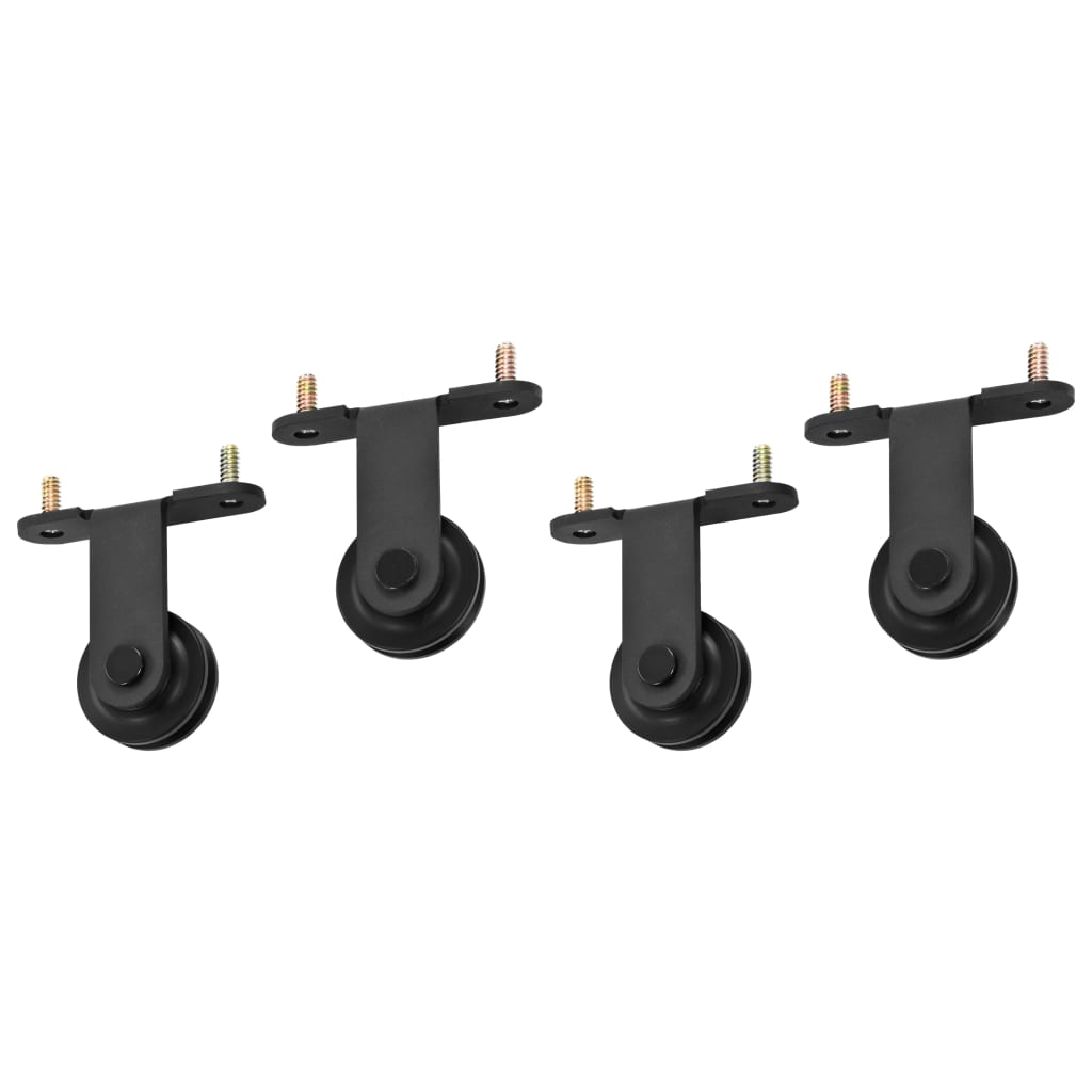 Beslagsets voor schuifdeur 2 st 183 cm staal zwart is nu te koop bij PeponiXL, paradijselijk wonen!