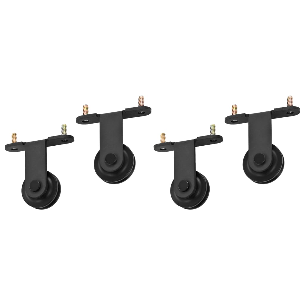 Hardwaresets voor schuifdeuren 2 st 200 cm staal zwart is nu te koop bij PeponiXL, paradijselijk wonen!