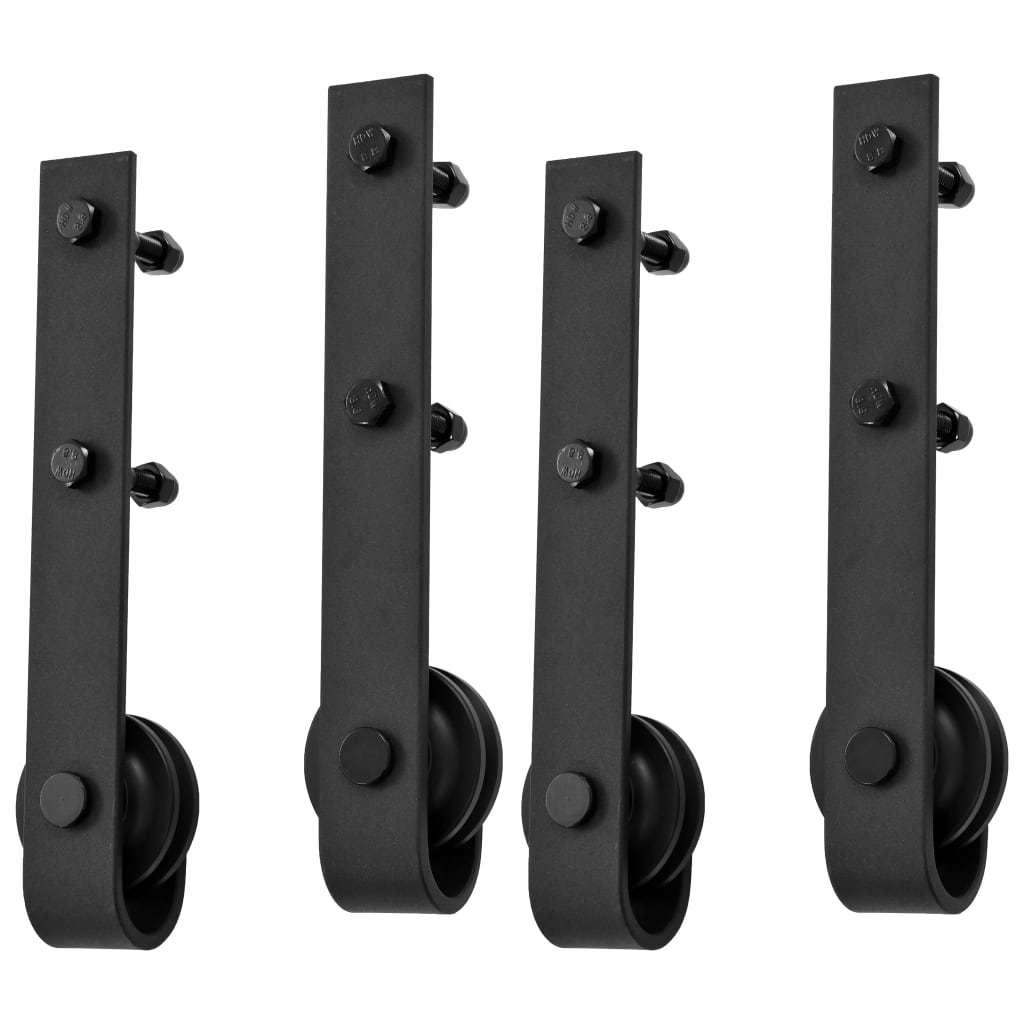 Hardwaresets voor schuifdeuren 2 st 200 cm staal zwart is nu te koop bij PeponiXL, paradijselijk wonen!