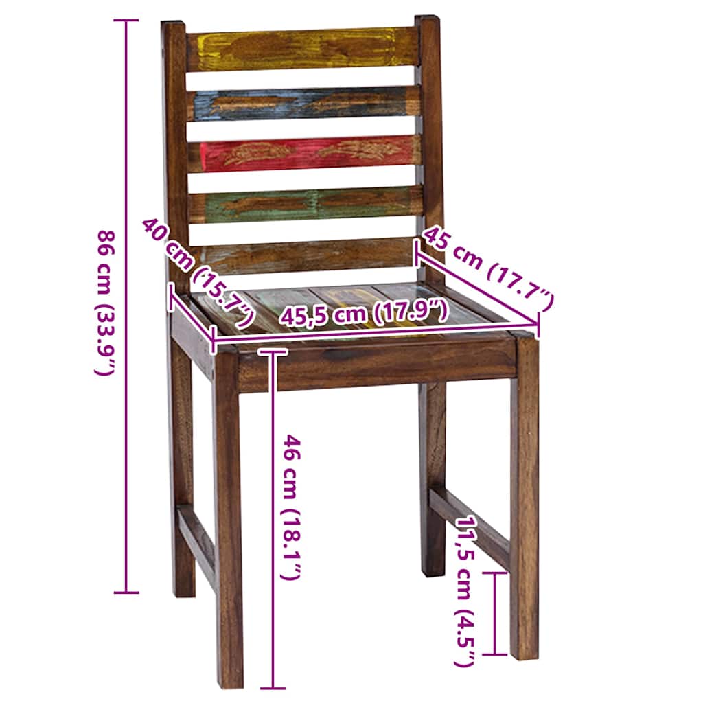 Eetkamerstoelen 2 st massief gerecycled hout is nu te koop bij PeponiXL, paradijselijk wonen!