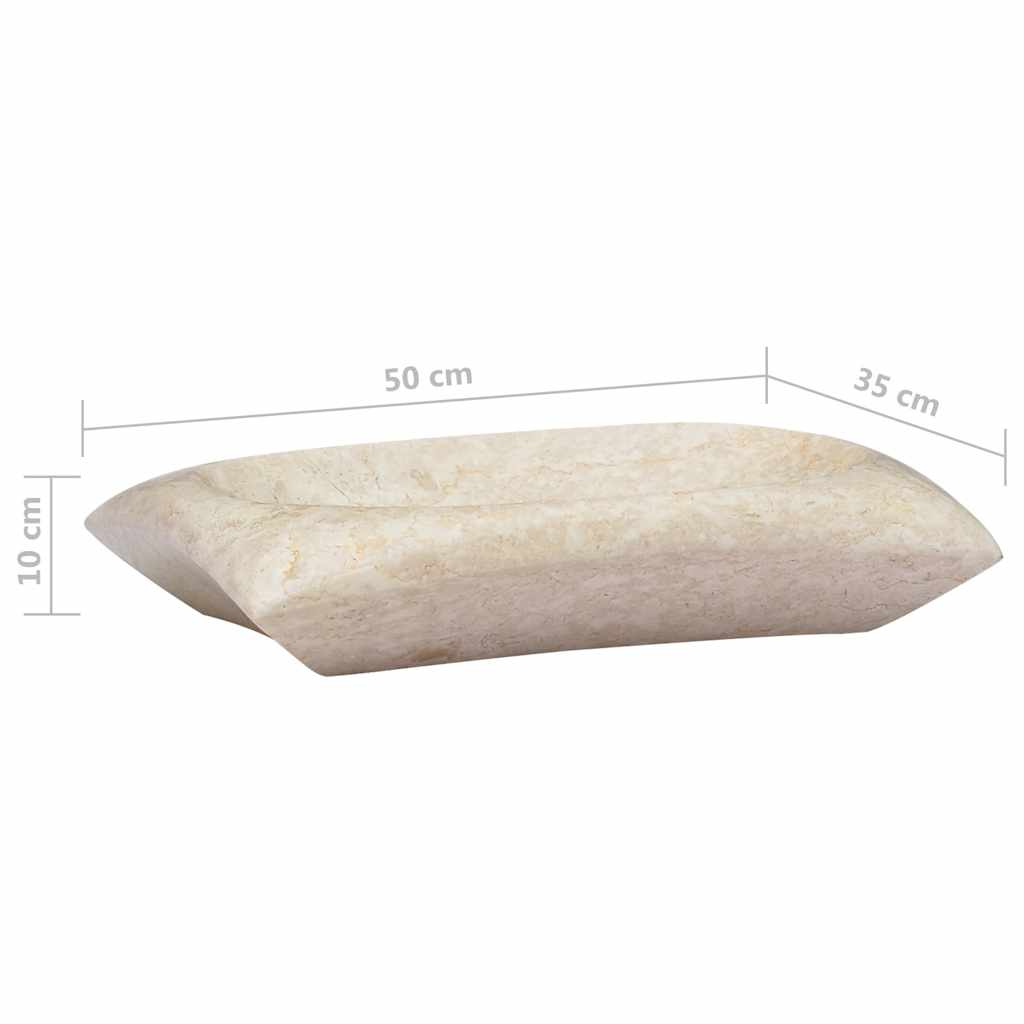 Gootsteen 50x35x10 cm marmer crèmekleurig