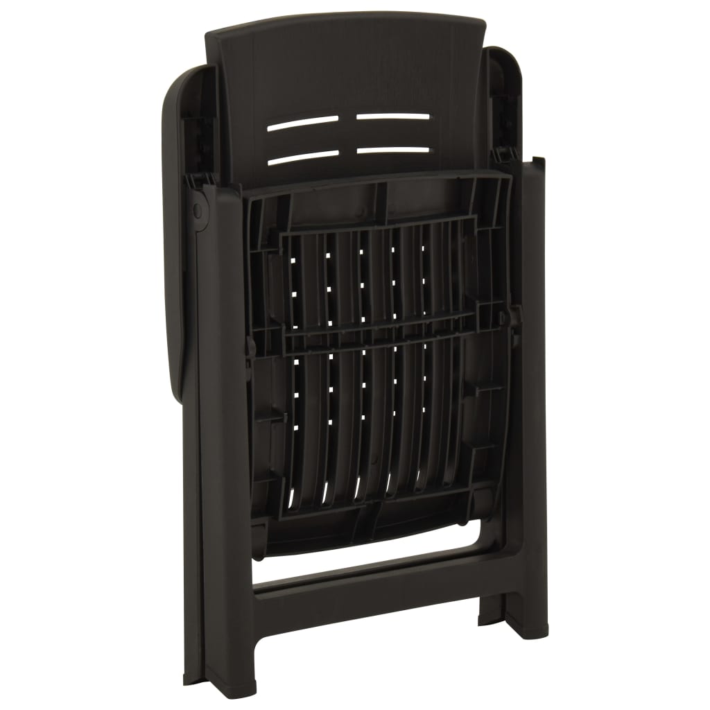 Tuinstoelen 2 st verstelbaar kunststof antracietkleurig is nu te koop bij PeponiXL, paradijselijk wonen!