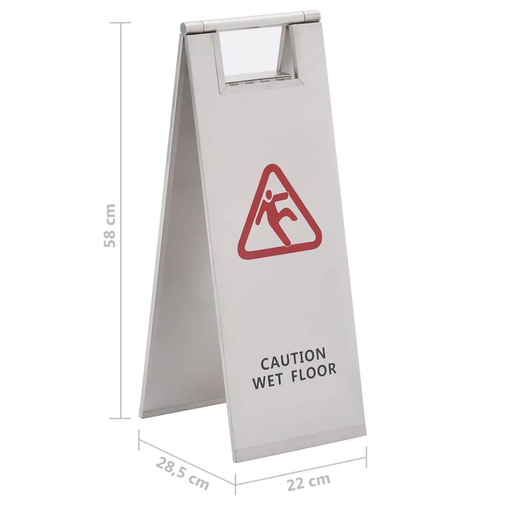 Waarschuwingsbord natte vloer inklapbaar roestvrij staal is nu te koop bij PeponiXL, paradijselijk wonen!