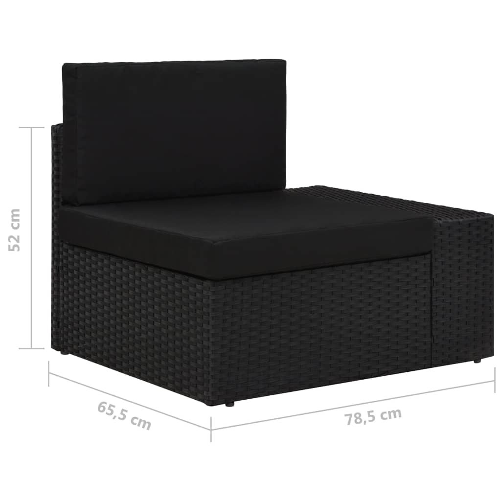 9-delige Loungeset met kussens poly rattan zwart is nu te koop bij PeponiXL, paradijselijk wonen!