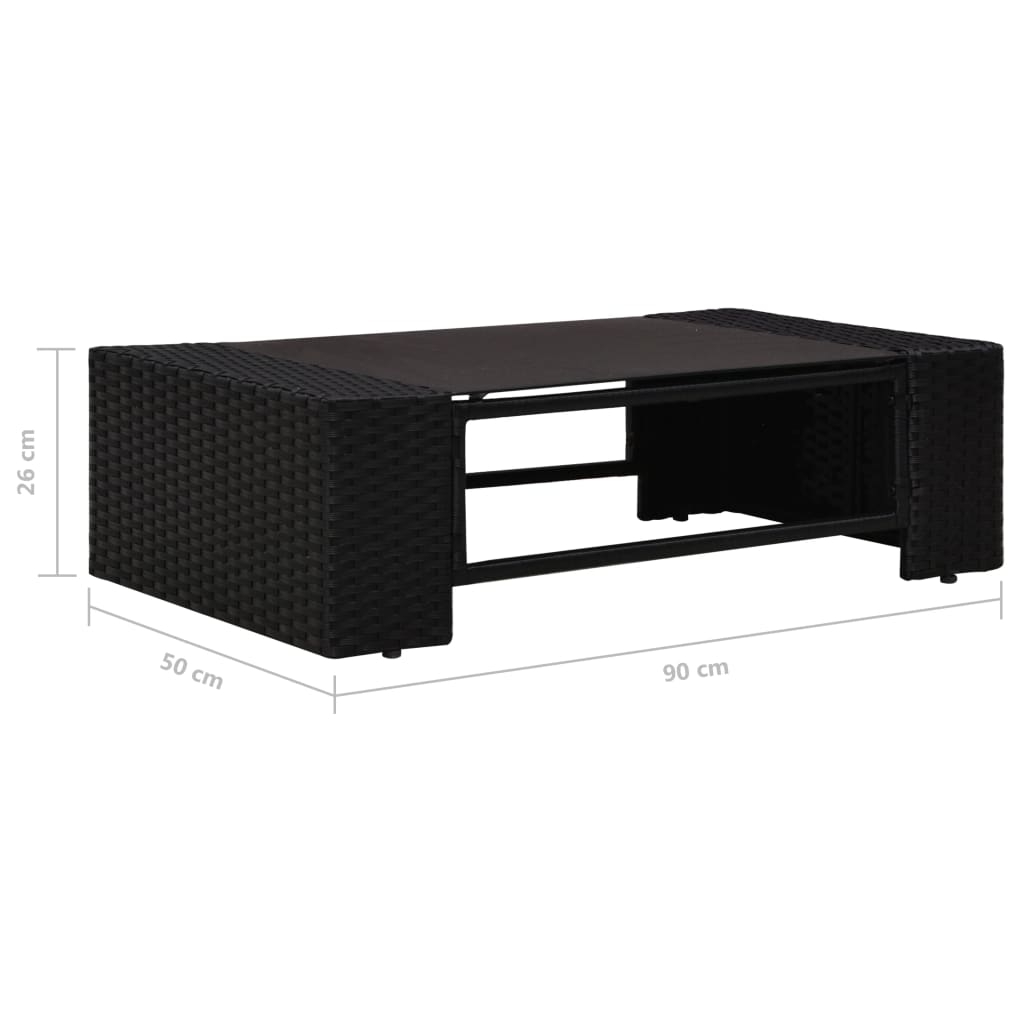 6-delige Loungeset met kussens poly rattan zwart is nu te koop bij PeponiXL, paradijselijk wonen!