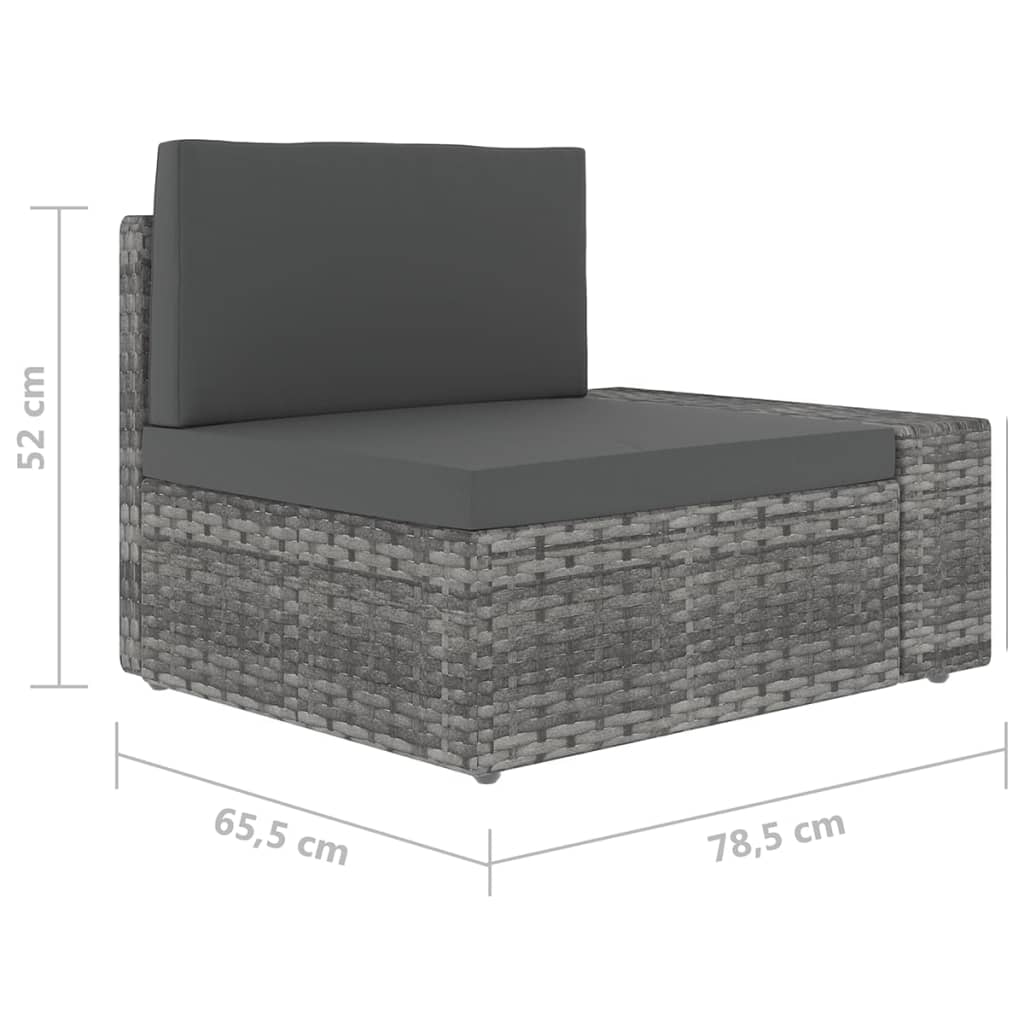9-delige Loungeset met kussens poly rattan grijs is nu te koop bij PeponiXL, paradijselijk wonen!