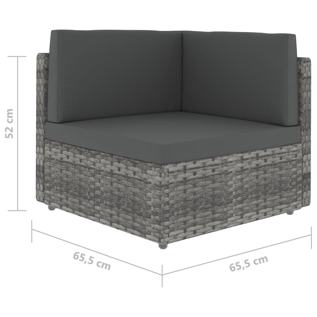 6-delige Loungeset met kussens poly rattan grijs is nu te koop bij PeponiXL, paradijselijk wonen!