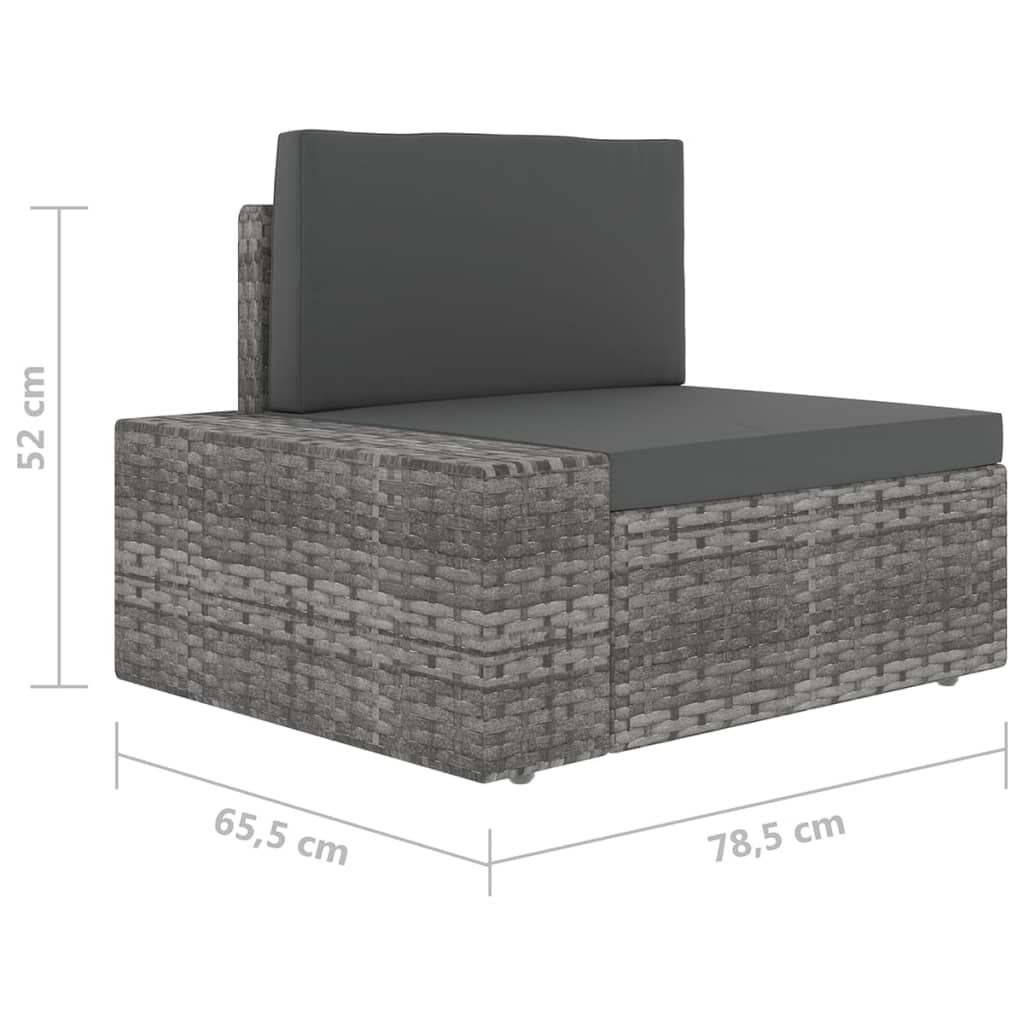5-delige Loungeset met kussens poly rattan grijs is nu te koop bij PeponiXL, paradijselijk wonen!