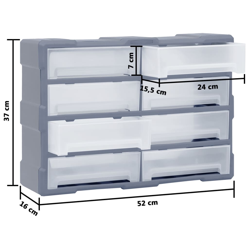 Organiser met 8 grote lades 52x16x37 cm is nu te koop bij PeponiXL, paradijselijk wonen!