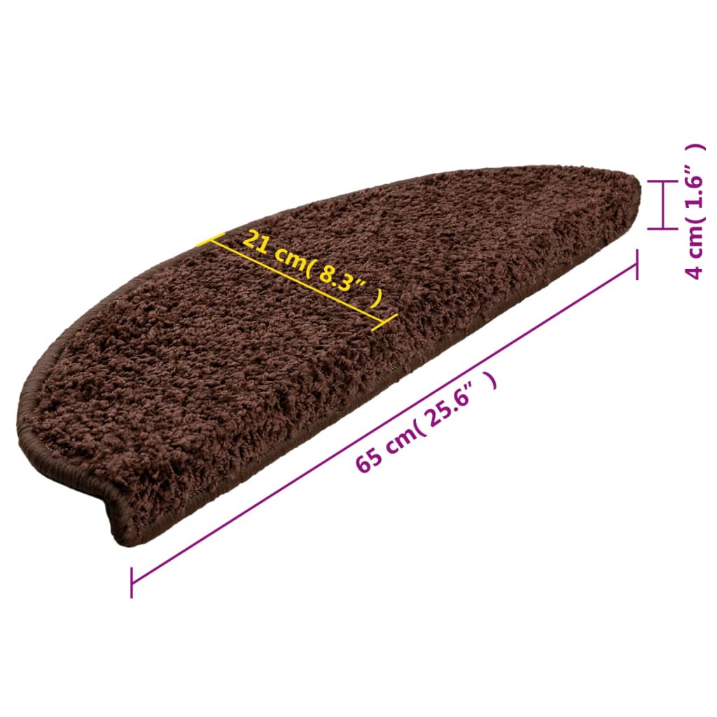 Trapmatten 10 st 65x21x4 cm Bruin Halfrond Groot