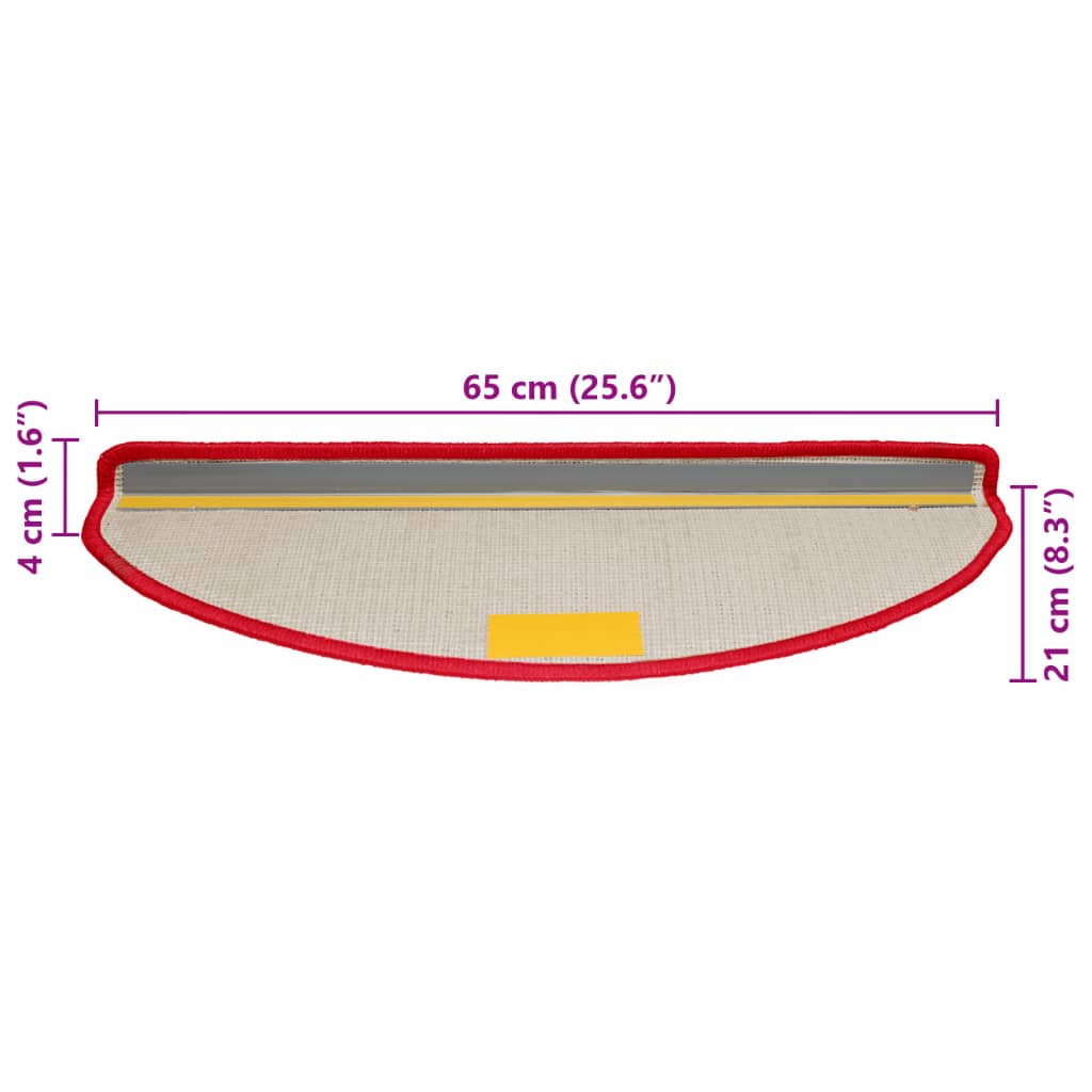 Trapmatten 10 st 65x21x4 cm Rood Halfrond Groot