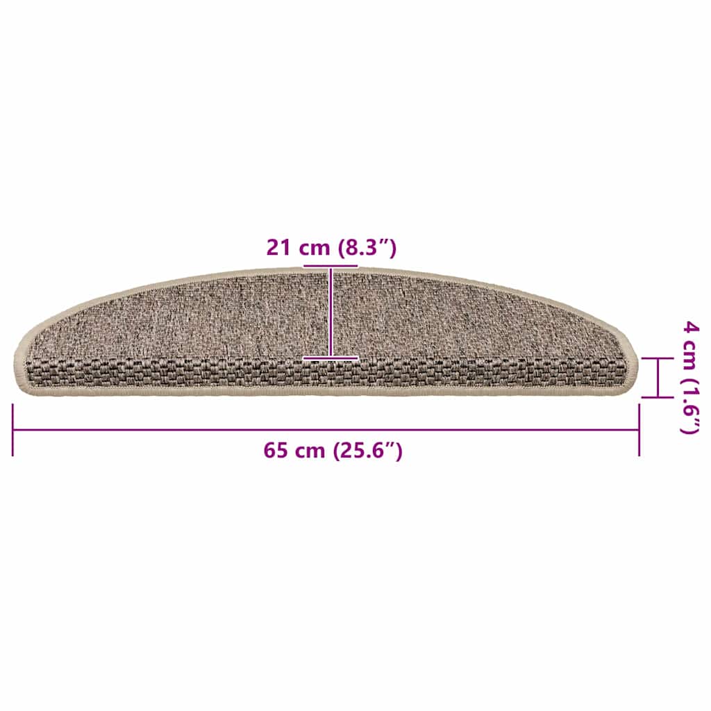 Trapmatten zelfklevend 15 st sisal-look 65x21x4 cm donkerbeige is nu te koop bij PeponiXL, paradijselijk wonen!