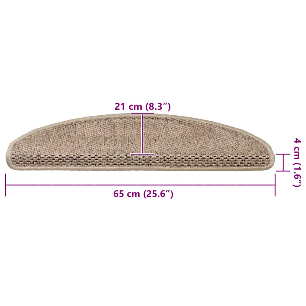 Trapmatten zelfklevend 15 st sisal-look 65x21x4 cm zandkleurig is nu te koop bij PeponiXL, paradijselijk wonen!