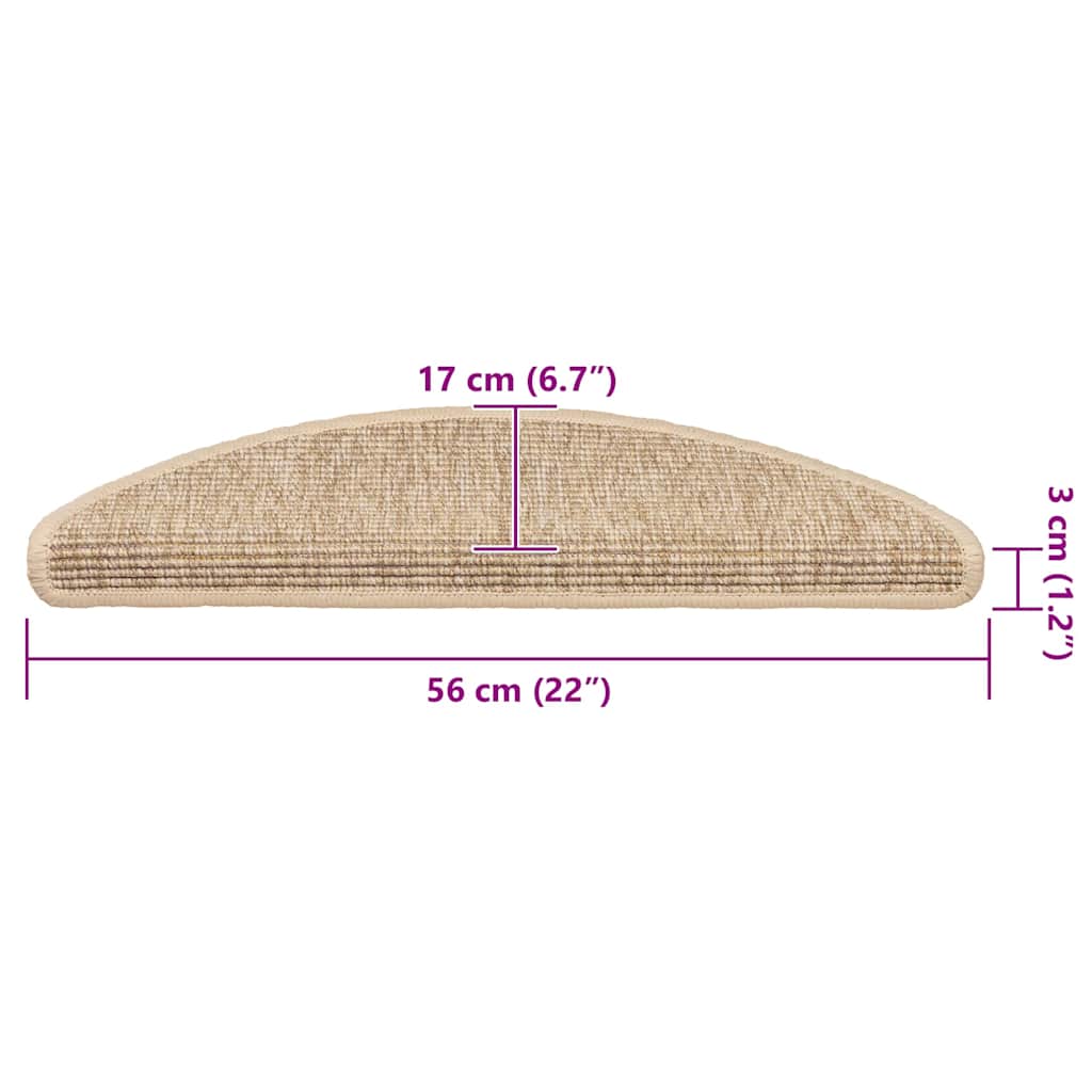 Trapmatten 15 st 56x17x3 cm Lichtbeige Halfrond is nu te koop bij PeponiXL, paradijselijk wonen!