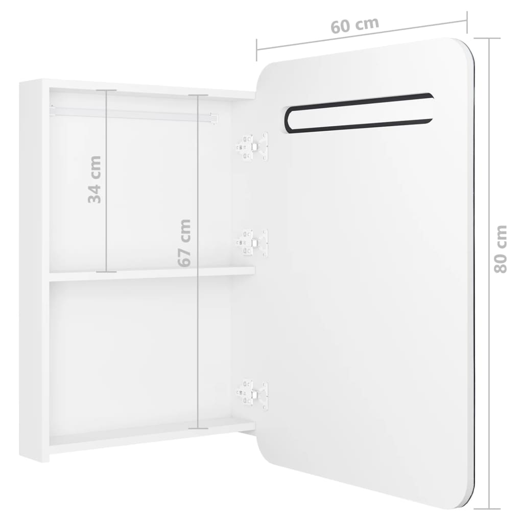 Badkamerkast met spiegel en LED 60x11x80 cm glanzend wit is nu te koop bij PeponiXL, paradijselijk wonen!