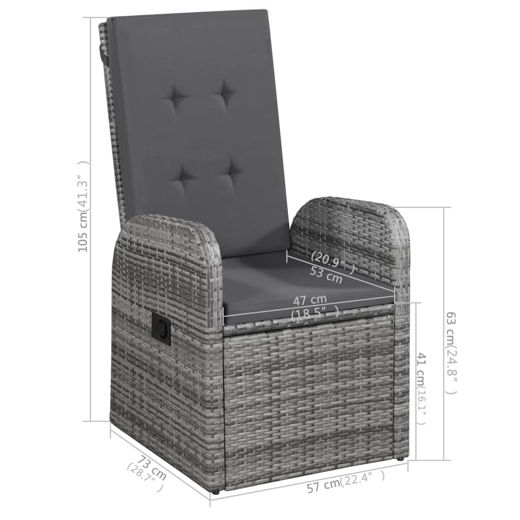 7-delige Tuinset grijs is nu te koop bij PeponiXL, paradijselijk wonen!