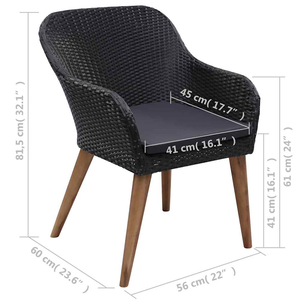 5-delige Tuinset zwart is nu te koop bij PeponiXL, paradijselijk wonen!