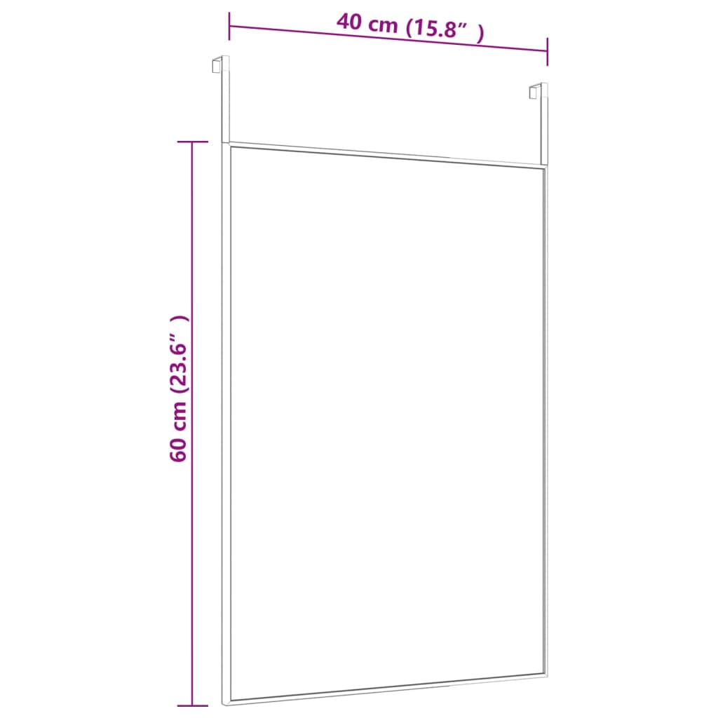 Deurspiegel 40x60 cm glas en aluminium zwart is nu te koop bij PeponiXL, paradijselijk wonen!