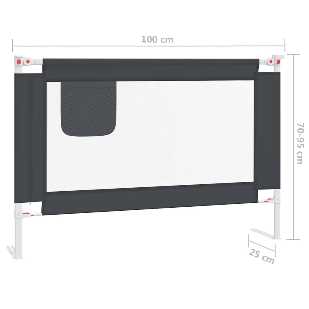 Bedhekje peuter 100x25 cm stof donkergrijs is nu te koop bij PeponiXL, paradijselijk wonen!