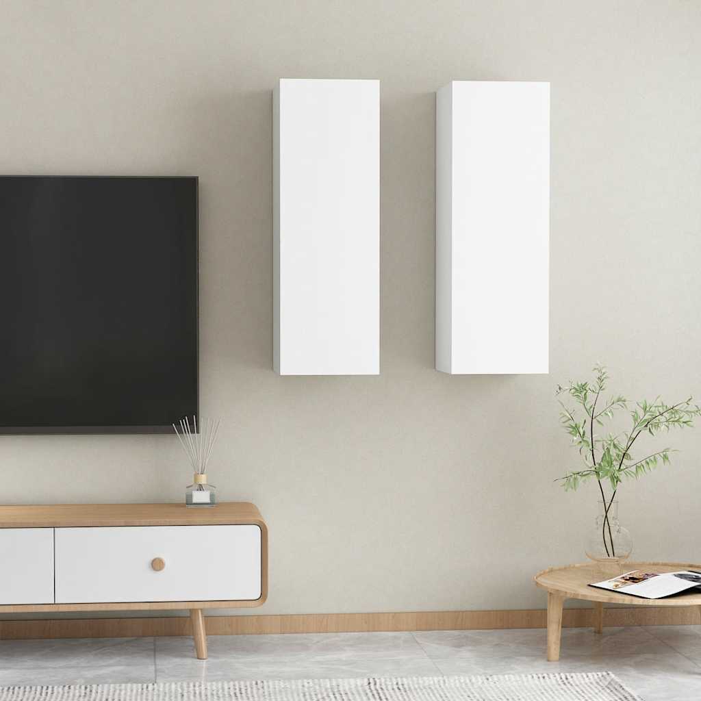 Tv-meubels 2 st 30,5x30x90 cm bewerkt hout wit is nu te koop bij PeponiXL, paradijselijk wonen!