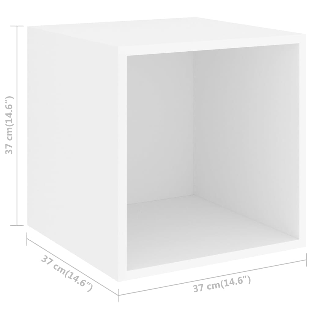 Wandkasten 4 st 37x37x37 cm bewerkt hout wit is nu te koop bij PeponiXL, paradijselijk wonen!
