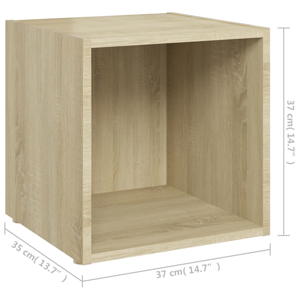 Tv-meubel 37x35x37 cm bewerkt hout sonoma eikenkleurig is nu te koop bij PeponiXL, paradijselijk wonen!
